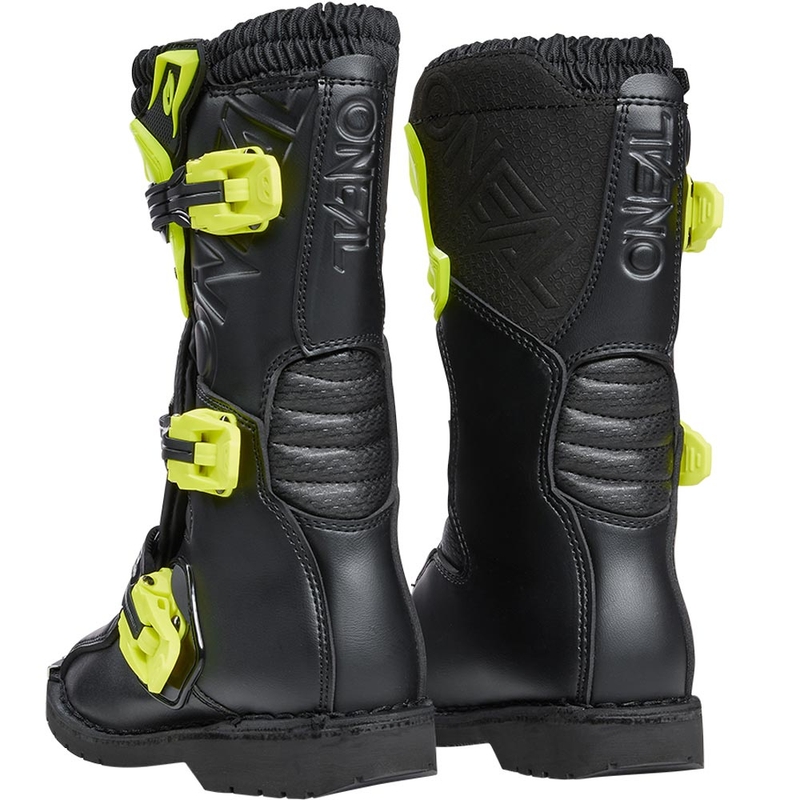 O'Neal Rider PRO vaikiški motokroso batai juodi-fluorescenciniai geltoni