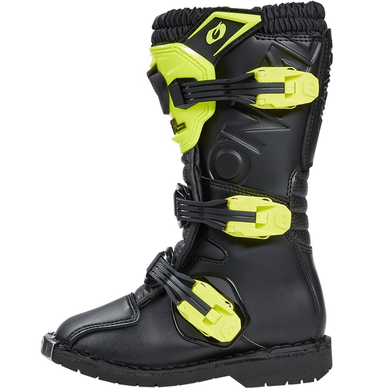 O'Neal Rider PRO vaikiški motokroso batai juodi-fluorescenciniai geltoni