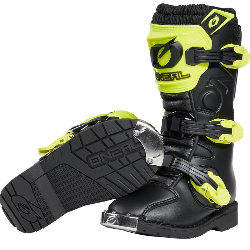 O'Neal Rider PRO vaikiški motokroso batai juodi-fluorescenciniai geltoni