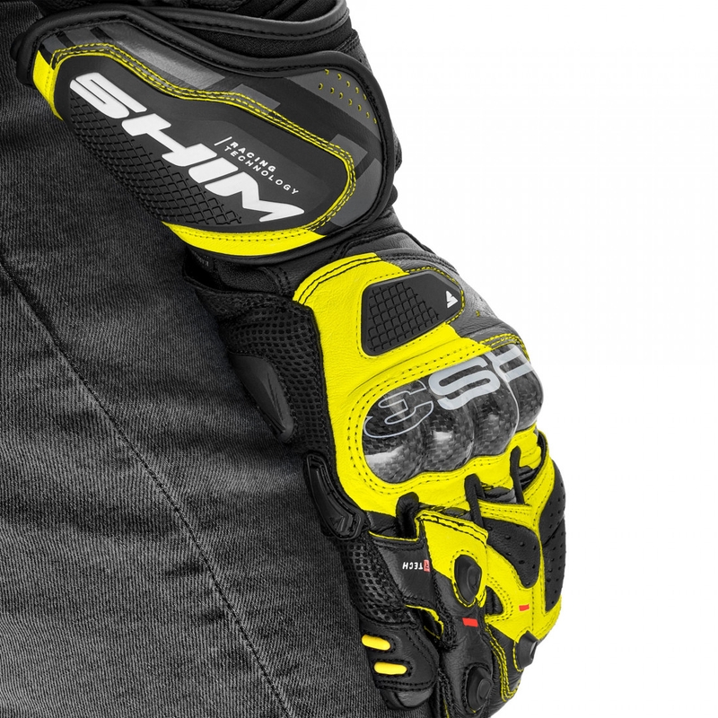 Shima RS-3 motociklo pirštinės, fluorescencinės geltonos