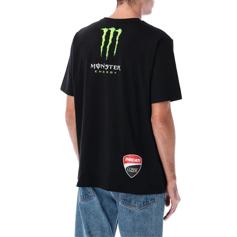 „Ducati Corse Monster Energy“ marškinėliai su juodu logotipu