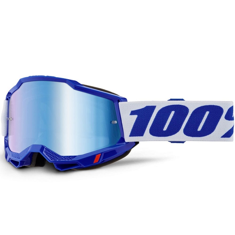 Motokroso akiniai 100% „Accuri 2“ mėlyni su mėlynu plexiglasu