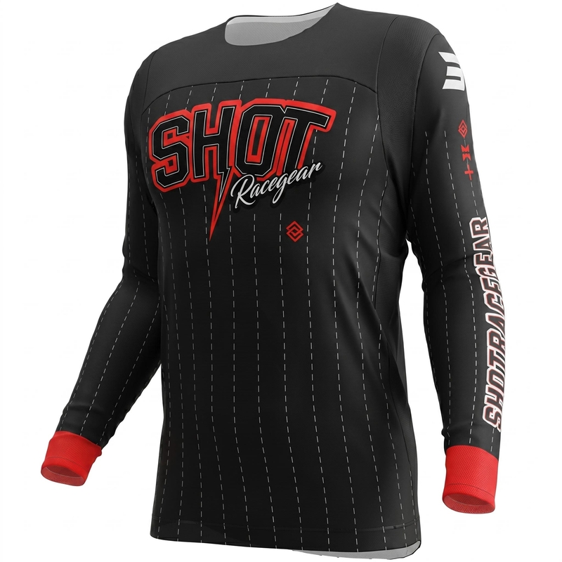 „Shot Contact Dawg“ motokroso marškinėliai juodi