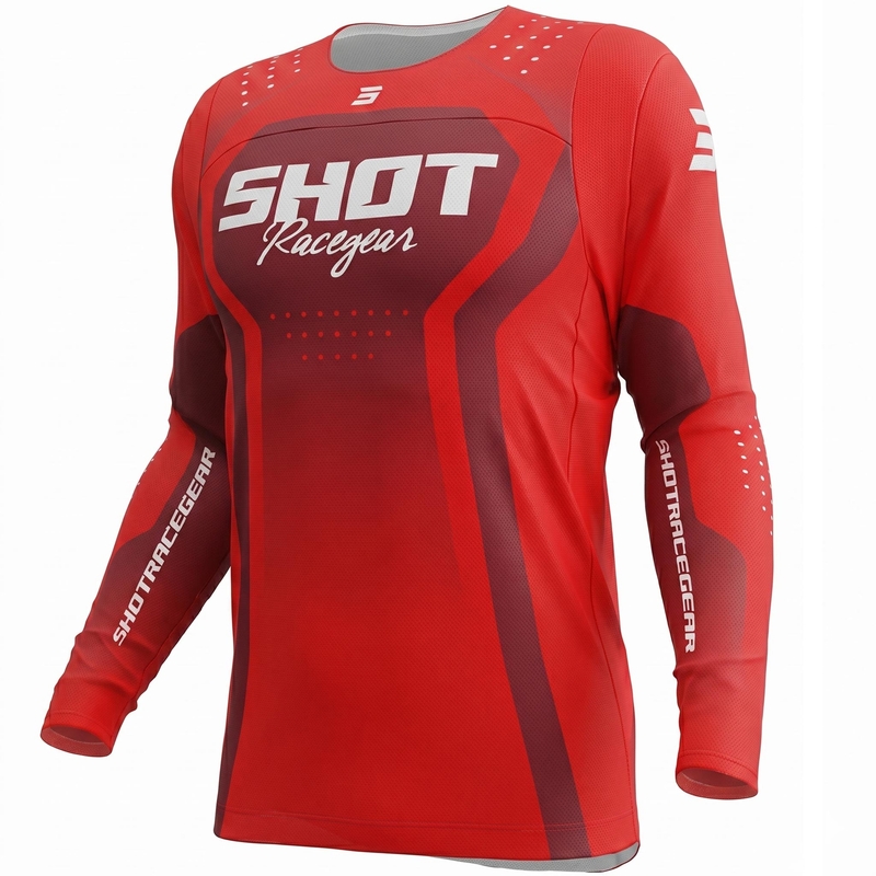 Motokroso marškinėliai Shot Contact Stream, raudoni