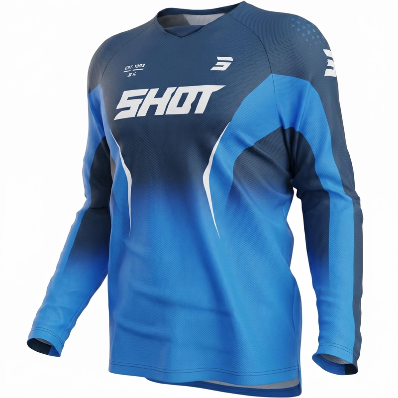 „Shot Draw Clash“ motokroso marškinėliai, mėlyni