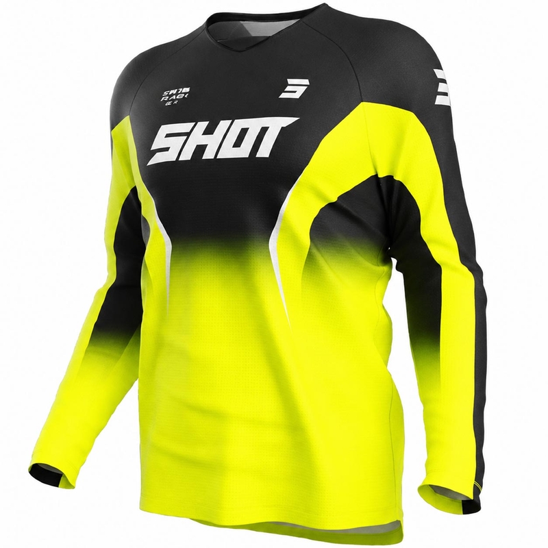 Motokroso marškinėliai „Shot Draw Clash“ fluorescenciniai geltoni