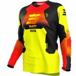 „Shot Draw Rocket“ vaikiški motokroso marškinėliai fluorescenciniai geltoni