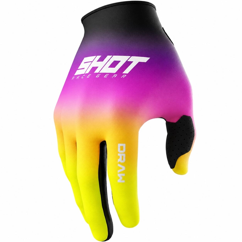 Vaikiškos motokroso pirštinės „Shot Draw Shade“ rožinės-fluorescencinės geltonos