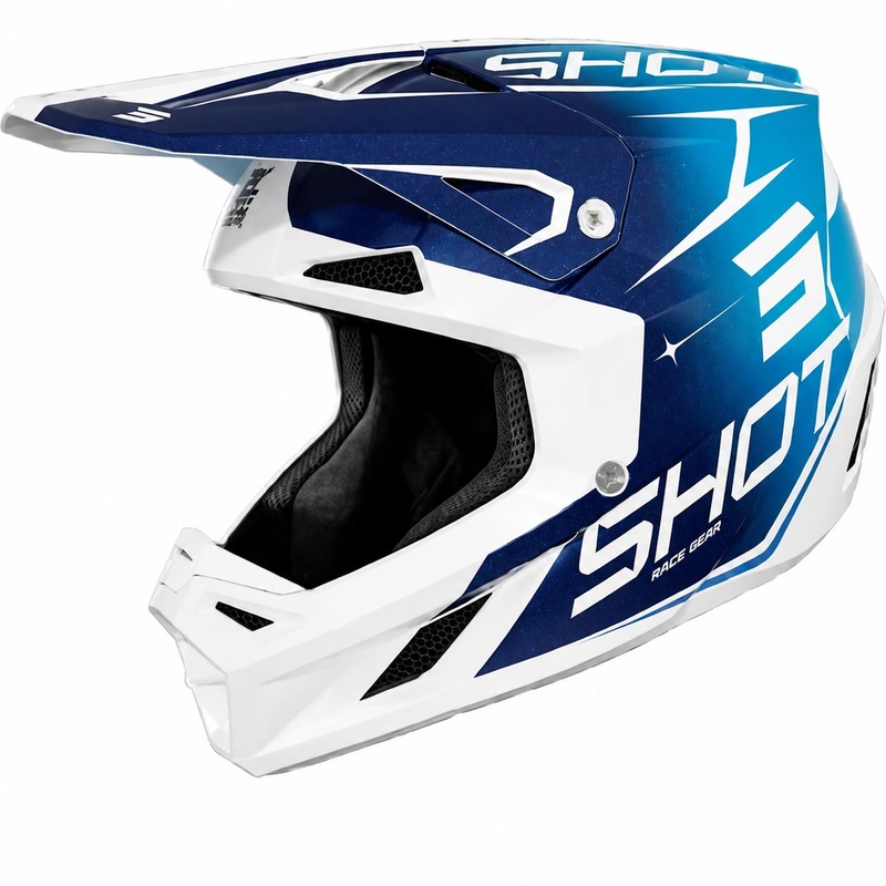 Shot Speed Side motokroso šalmas perlų mėlynas