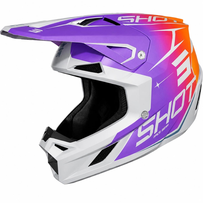 Motokroso šalmas Shot Speed Side matinė violetinė