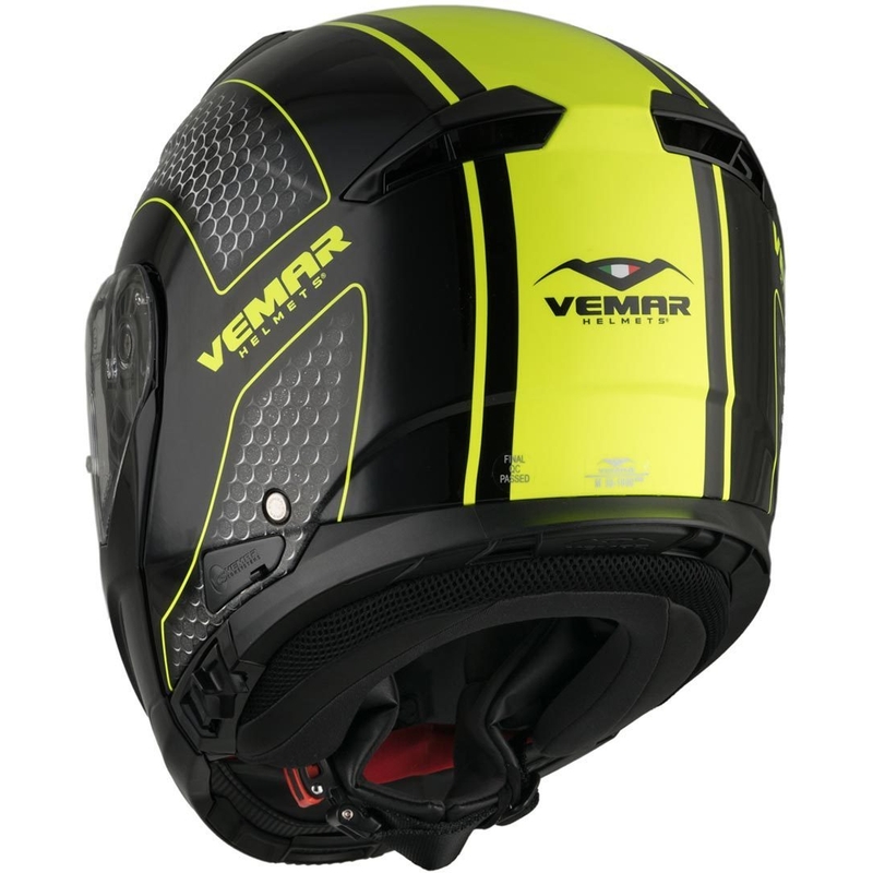 Výklopná přilba Vemar Sharki Hive černá matná-šedá-fluo žlutá