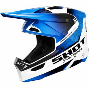 Vaikiškas motokroso šalmas „Shot Furious Stream“ – blizgiai mėlynas