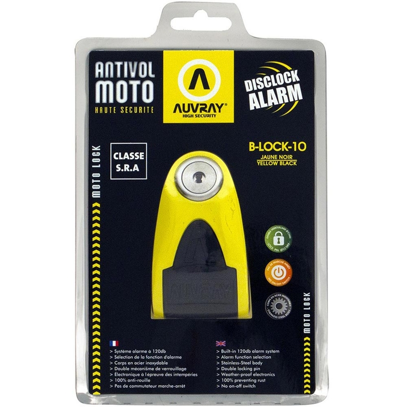 Stabdžių disko užraktas Auvray B-Lock 10 Signalizacija 120 dB geltona