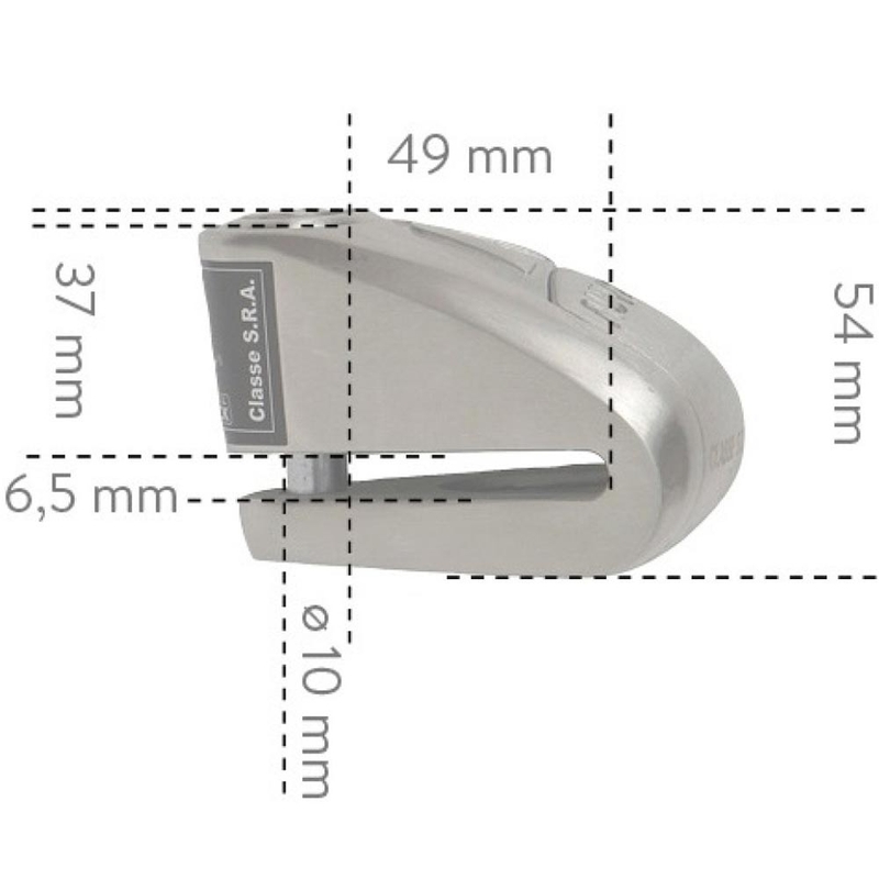 „Auvray B-Lock 10“ stabdžių diskų užraktas su 120 dB signalizacija, plieno sidabro spalvos
