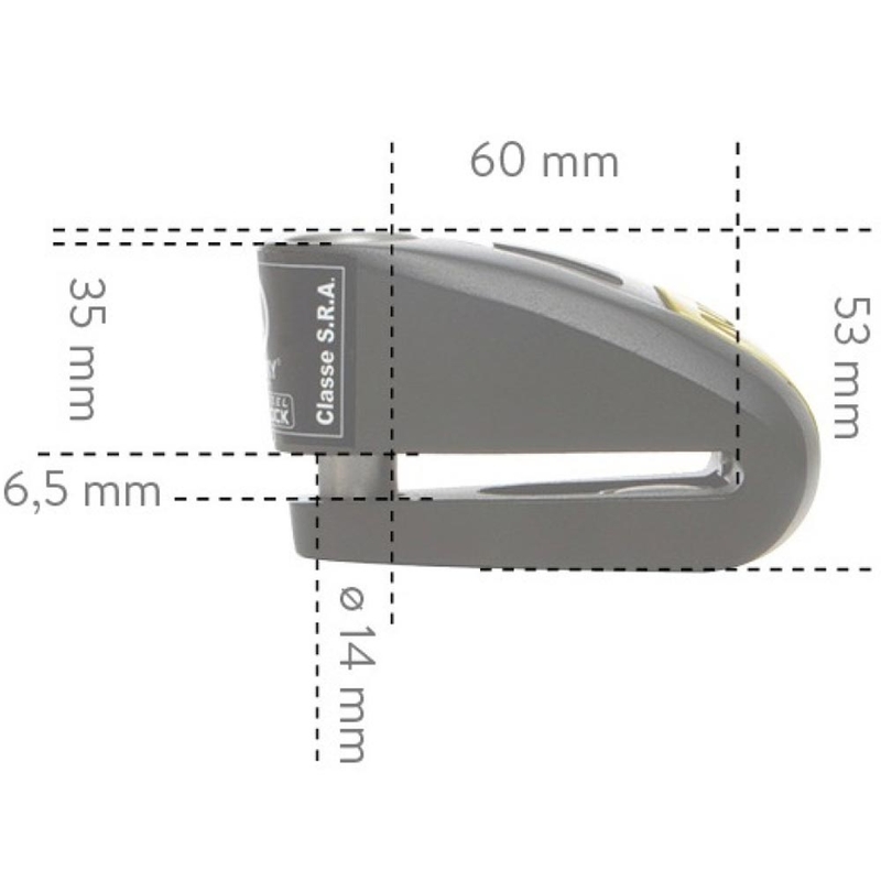 „Auvray B-Lock 14“ stabdžių diskų užraktas su signalizacija, juodas