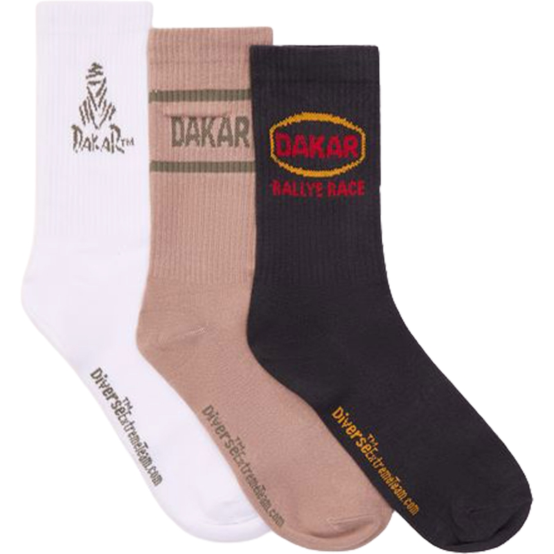 DAKAR Athlan 3Pack II kojinių komplektas pilkai baltas