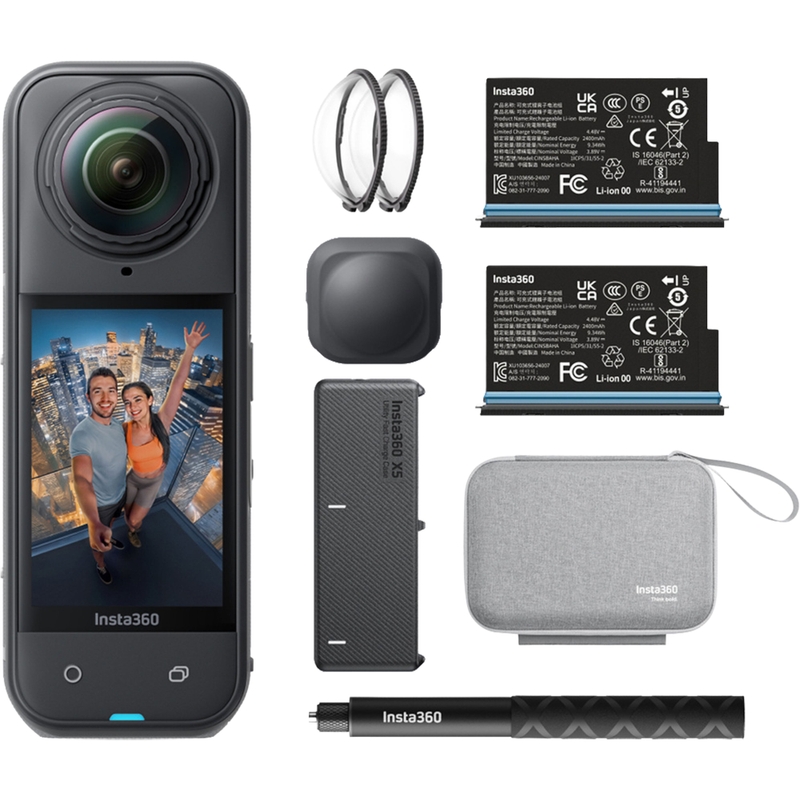 „Insta360 X5 Essentials“ veiksmo kameros rinkinys, juodas