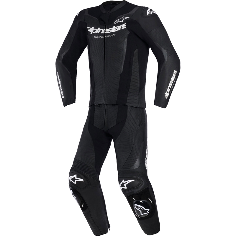 Alpinestars GP Force V2 dviejų dalių odinis kostiumas juodai baltas