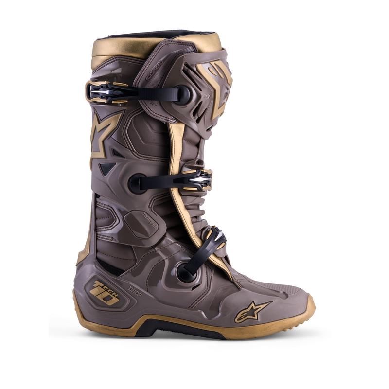 Alpinestars TECH 10 Limited Edition AIR GOLD motociklo batai rudi auksiniai