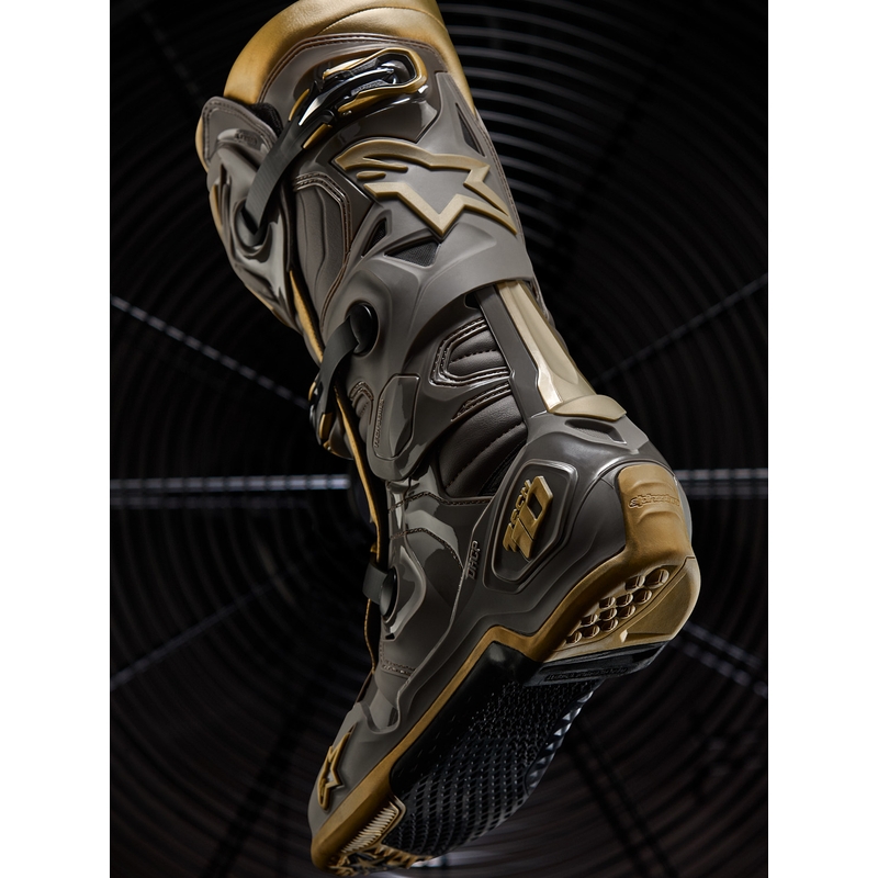 Alpinestars TECH 10 Limited Edition AIR GOLD motociklo batai rudi auksiniai