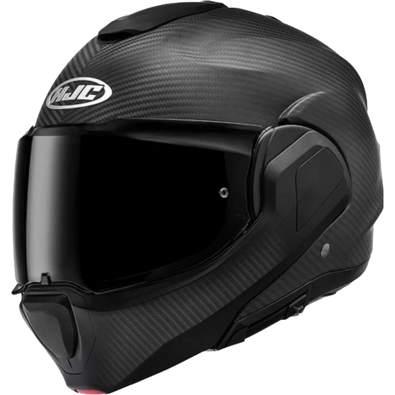 Atlenkiamas motociklo šalmas HJC F100 CARBON matinės juodos spalvos