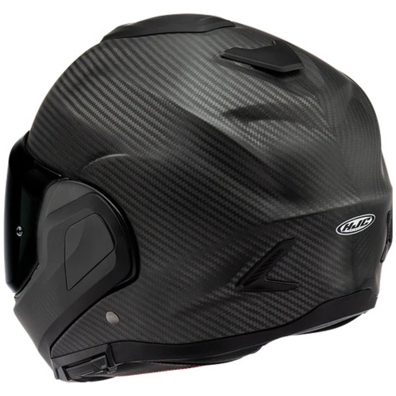 Atlenkiamas motociklo šalmas HJC F100 CARBON matinės juodos spalvos