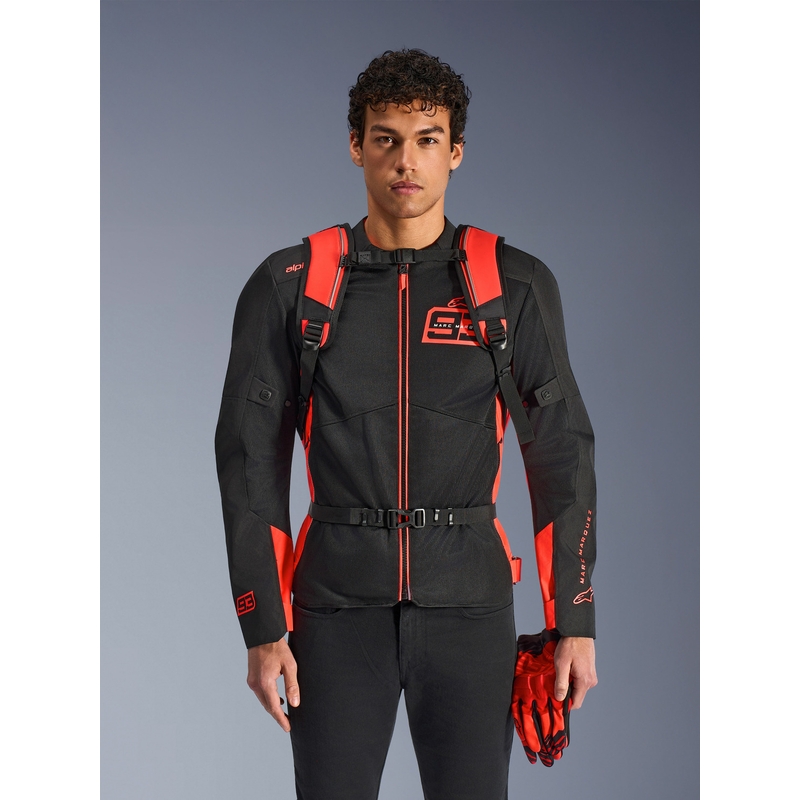 Alpinestars AMP-3 MM93 kuprinė, raudona, fluorescencinė, raudona, juoda, 17 l