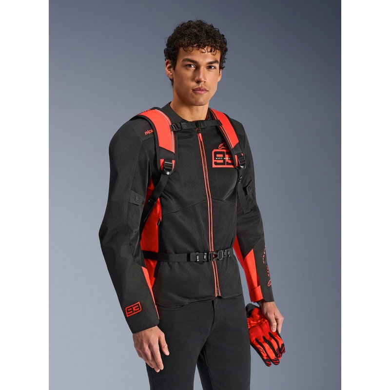 Alpinestars AMP-3 MM93 kuprinė, raudona, fluorescencinė, raudona, juoda, 17 l