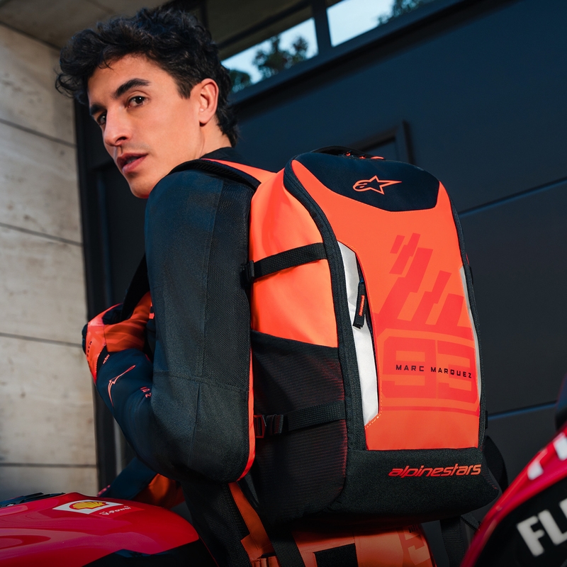 Alpinestars AMP-3 MM93 kuprinė, raudona, fluorescencinė, raudona, juoda, 17 l