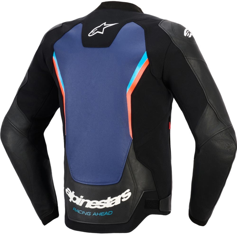 Alpinestars GP Force V2 odinė motociklo striukė, juoda-mėlyna-fluorescencinė raudona