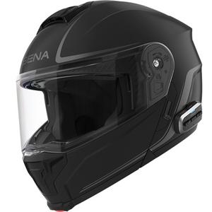 Atlenkiamas motociklo šalmas su ausinėmis SENA Outrush 2 matinės juodos spalvos