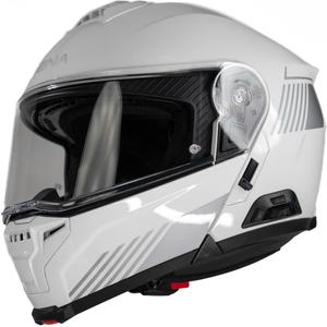 Atlenkiamas motociklo šalmas su ausinėmis SENA Specter baltas