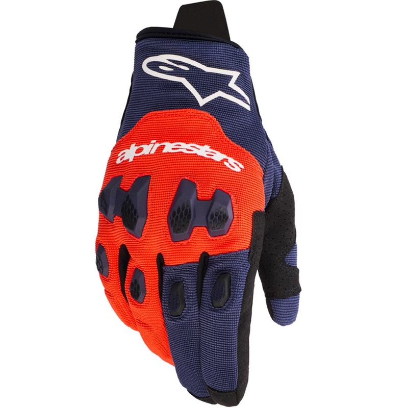 „Alpinestars PRO-DURA“ mėlynos-oranžinės-baltos motokroso pirštinės