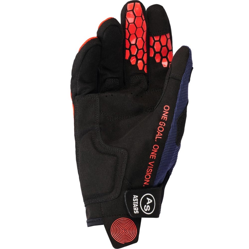 „Alpinestars PRO-DURA“ mėlynos-oranžinės-baltos motokroso pirštinės