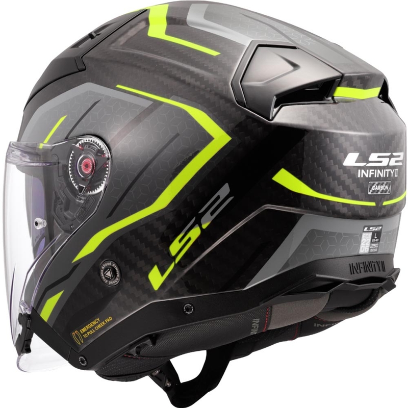 Atviras motociklo šalmas LS2 OF603 Infinity II C Urus fluorescencinis geltonas