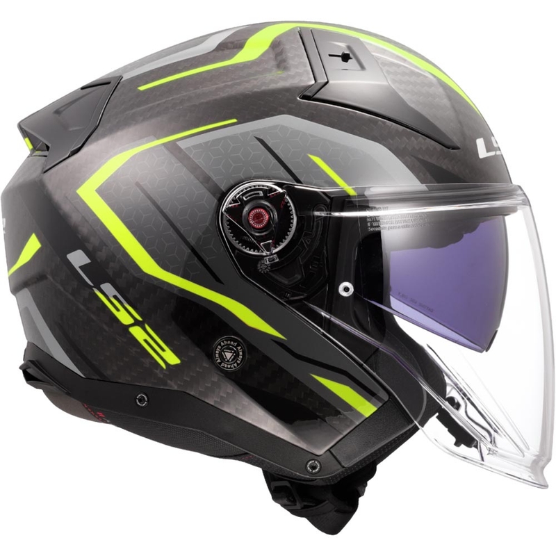 Atviras motociklo šalmas LS2 OF603 Infinity II C Urus fluorescencinis geltonas