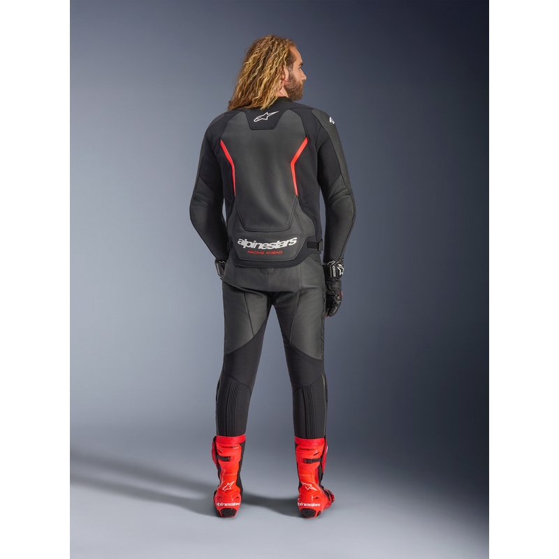 Alpinestars GP Force V2 odinė motociklo striukė, juoda-fluorescencinė-raudona-balta