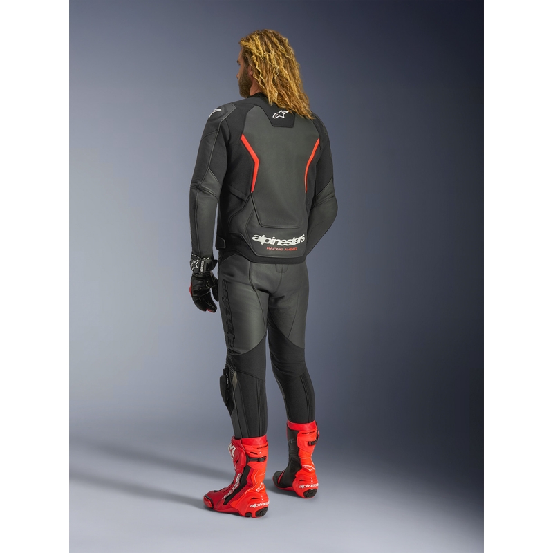 Alpinestars GP Force V2 odinė motociklo striukė, juoda-fluorescencinė-raudona-balta