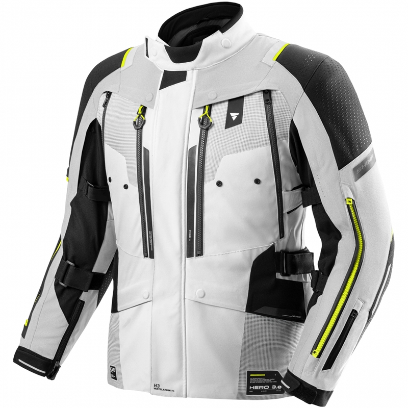 „Shima Hero 3.0“ motociklo striukė, pilkai fluorescencinė geltona