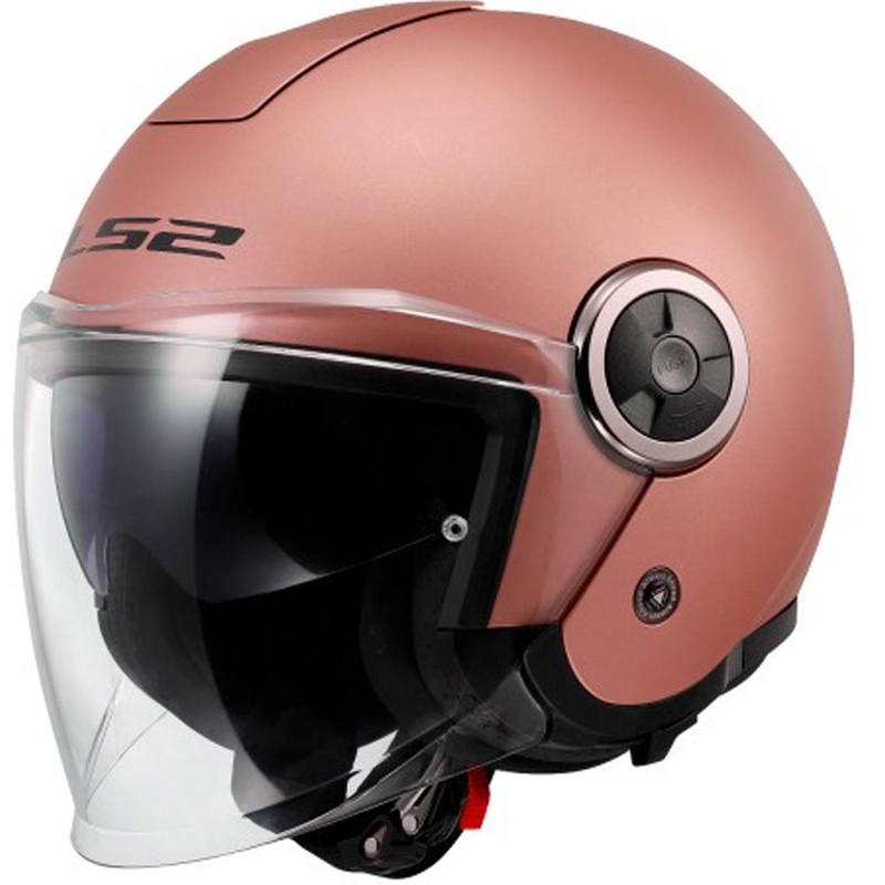 Atviras motociklo šalmas LS2 OF620 Classy Solid matinės aukso-rožinės spalvos
