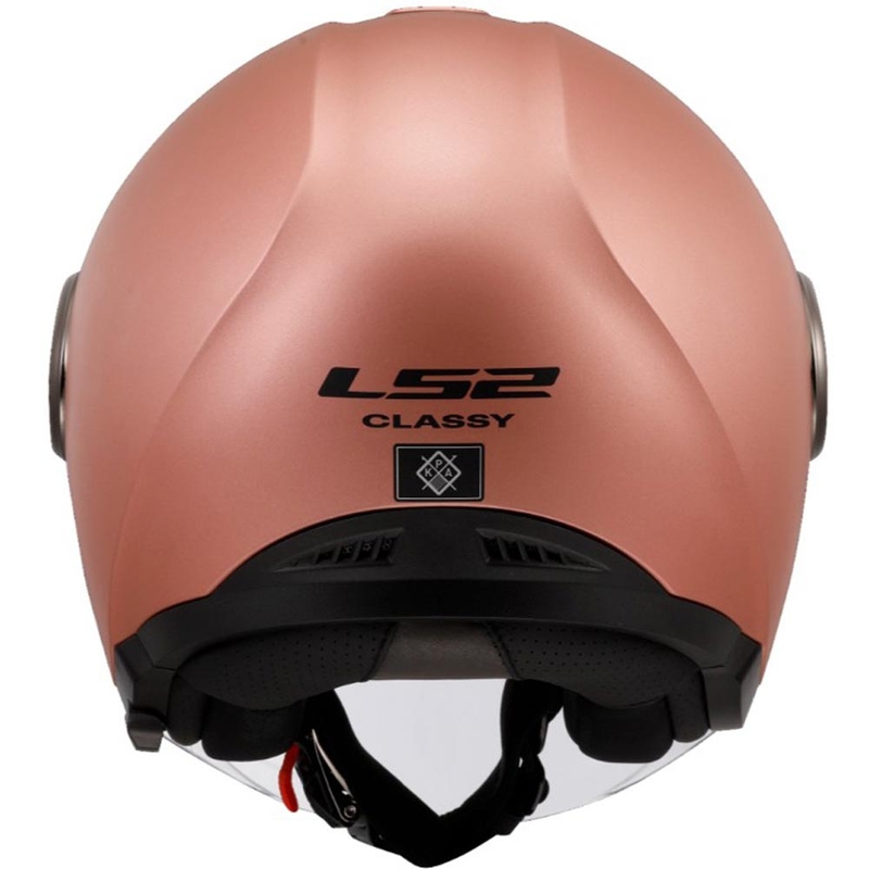 Atviras motociklo šalmas LS2 OF620 Classy Solid matinės aukso-rožinės spalvos