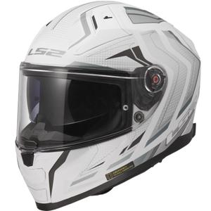 Uždaras motociklo šalmas LS2 FF811 Vector II Alizer matinė balta