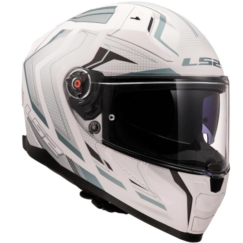 Uždaras motociklo šalmas LS2 FF811 Vector II Alizer matinė balta