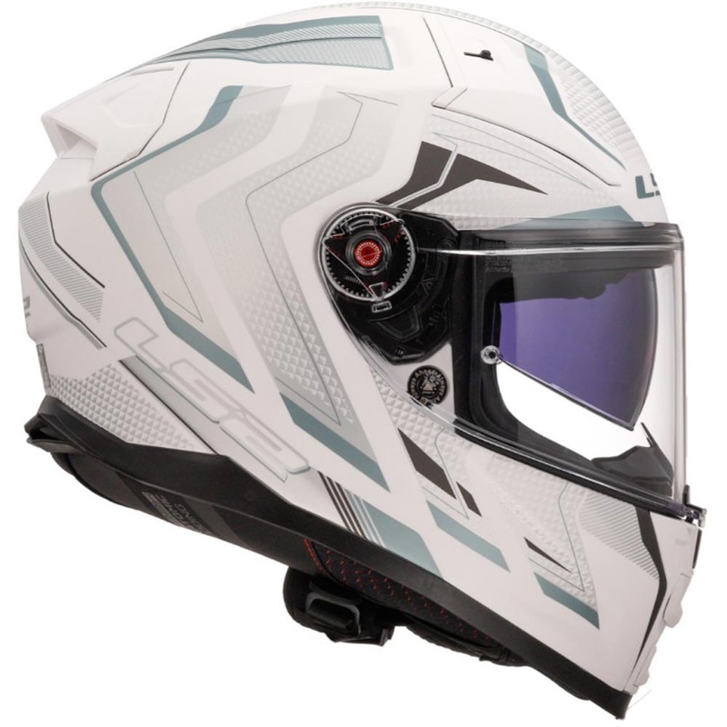 Uždaras motociklo šalmas LS2 FF811 Vector II Alizer matinė balta