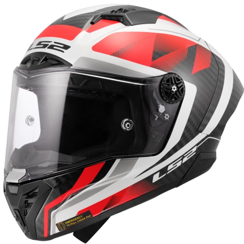 Uždaras motociklo šalmas LS2 FF805 Thunder C GP Aero Raute balta-raudona