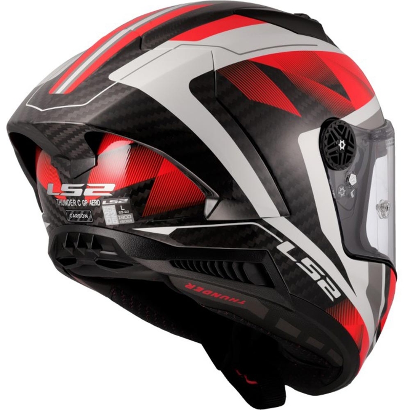 Uždaras motociklo šalmas LS2 FF805 Thunder C GP Aero Raute balta-raudona