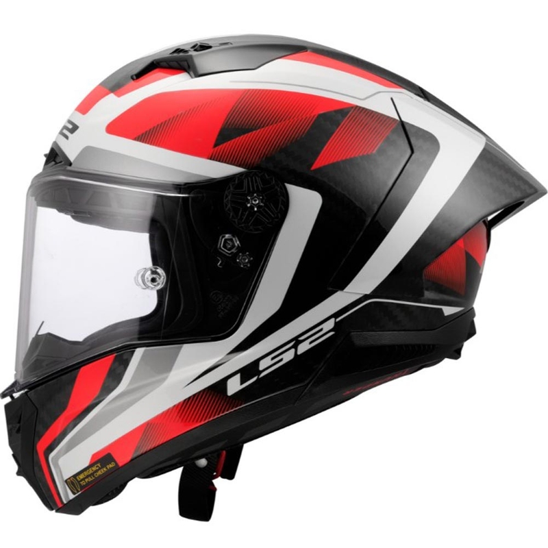 Uždaras motociklo šalmas LS2 FF805 Thunder C GP Aero Raute balta-raudona