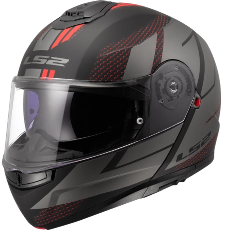Atlenkiamas motociklo šalmas LS2 FF908 Strobe II Code juodai pilkas