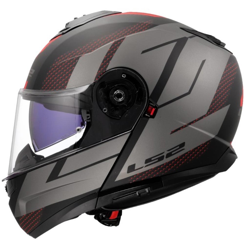 Atlenkiamas motociklo šalmas LS2 FF908 Strobe II Code juodai pilkas
