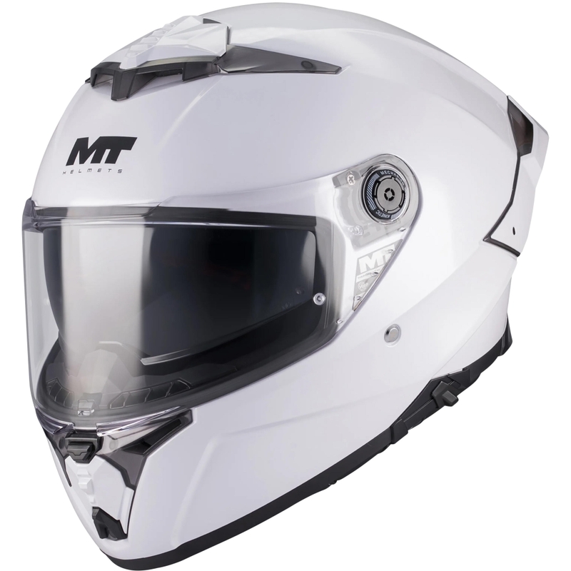 Uždaras motociklo šalmas MT Thunder 4 R Pure A0 baltas